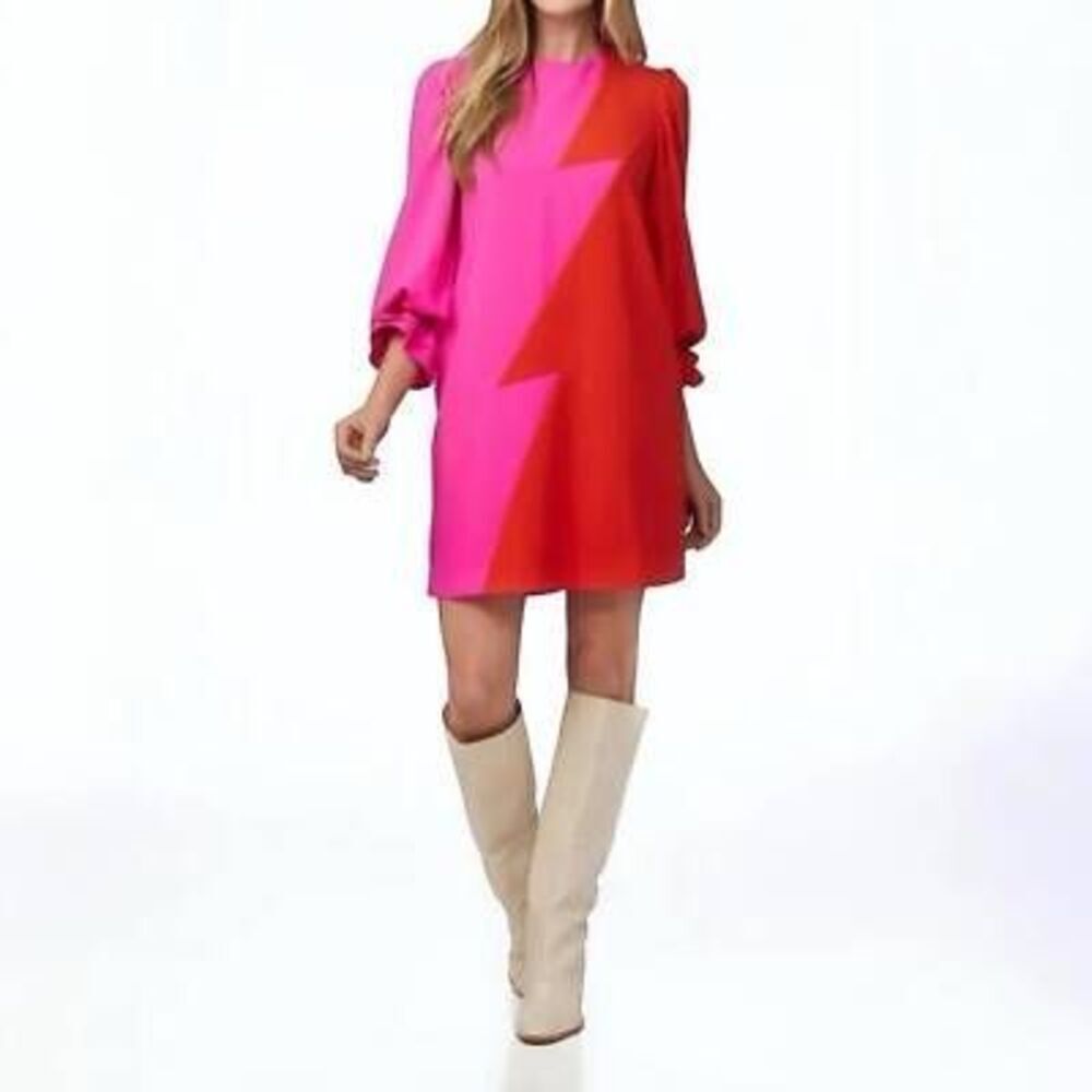 CROSBY by Mollie Burch Bold Pink and Red Mini Dress